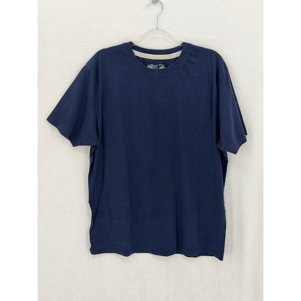 Charles Wilson USA Shirt Mens XL‎ Navy Slim Fit 100% Cotton Crew Neck